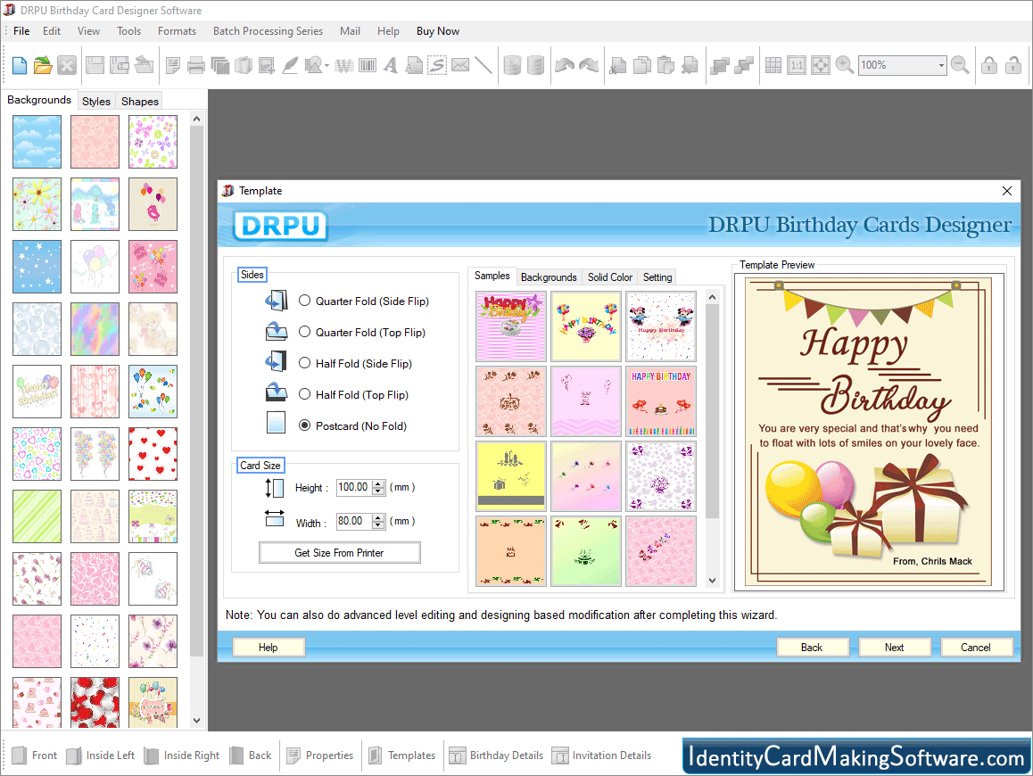 Birthday Cards Making Software Pre-define Template