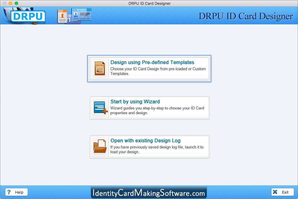ID Card Designer for Mac Using Pre-defined Templates