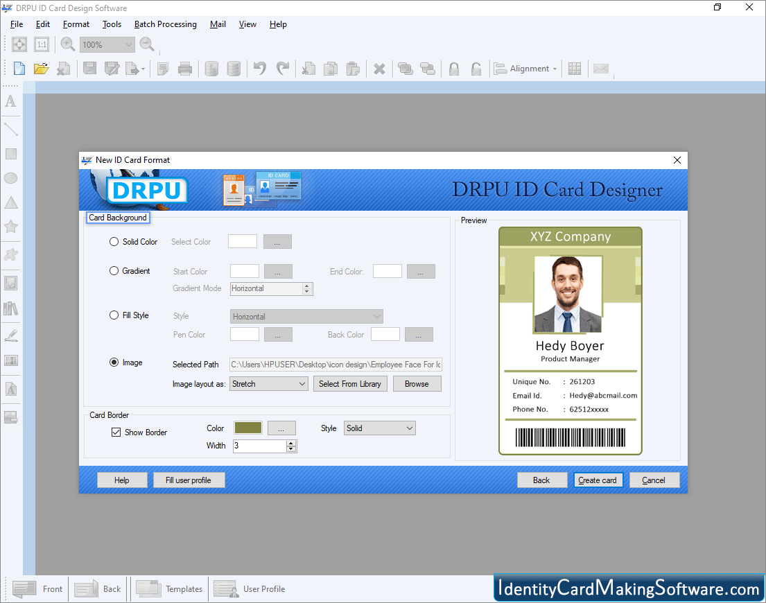 ID Card Maker Format