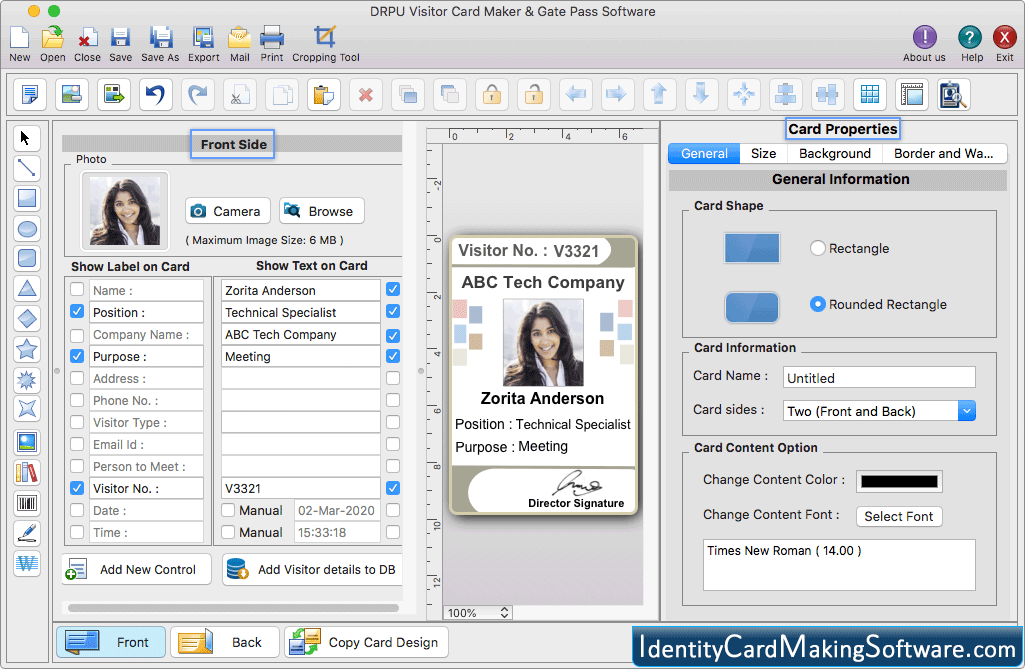 Add details on ID card Add details on ID card