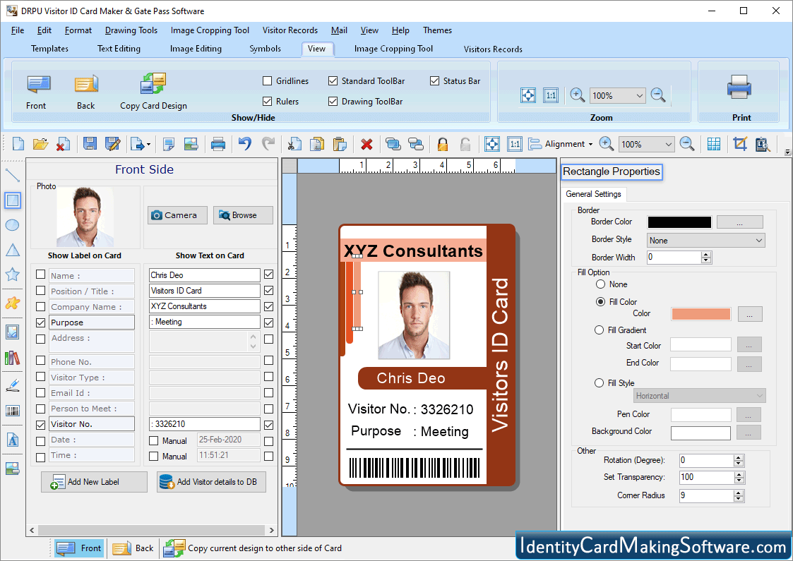 Gate Pass Maker Software Screenshots explain how to manage visitor records